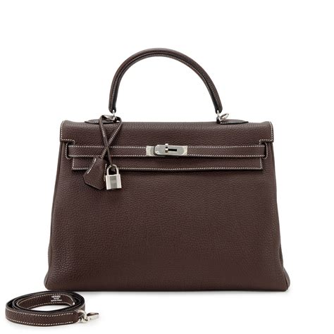 HERMES Togo Kelly Retourne 32 Chocolate 